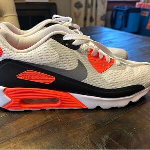 Nike Air Max White and Orange Sneakers